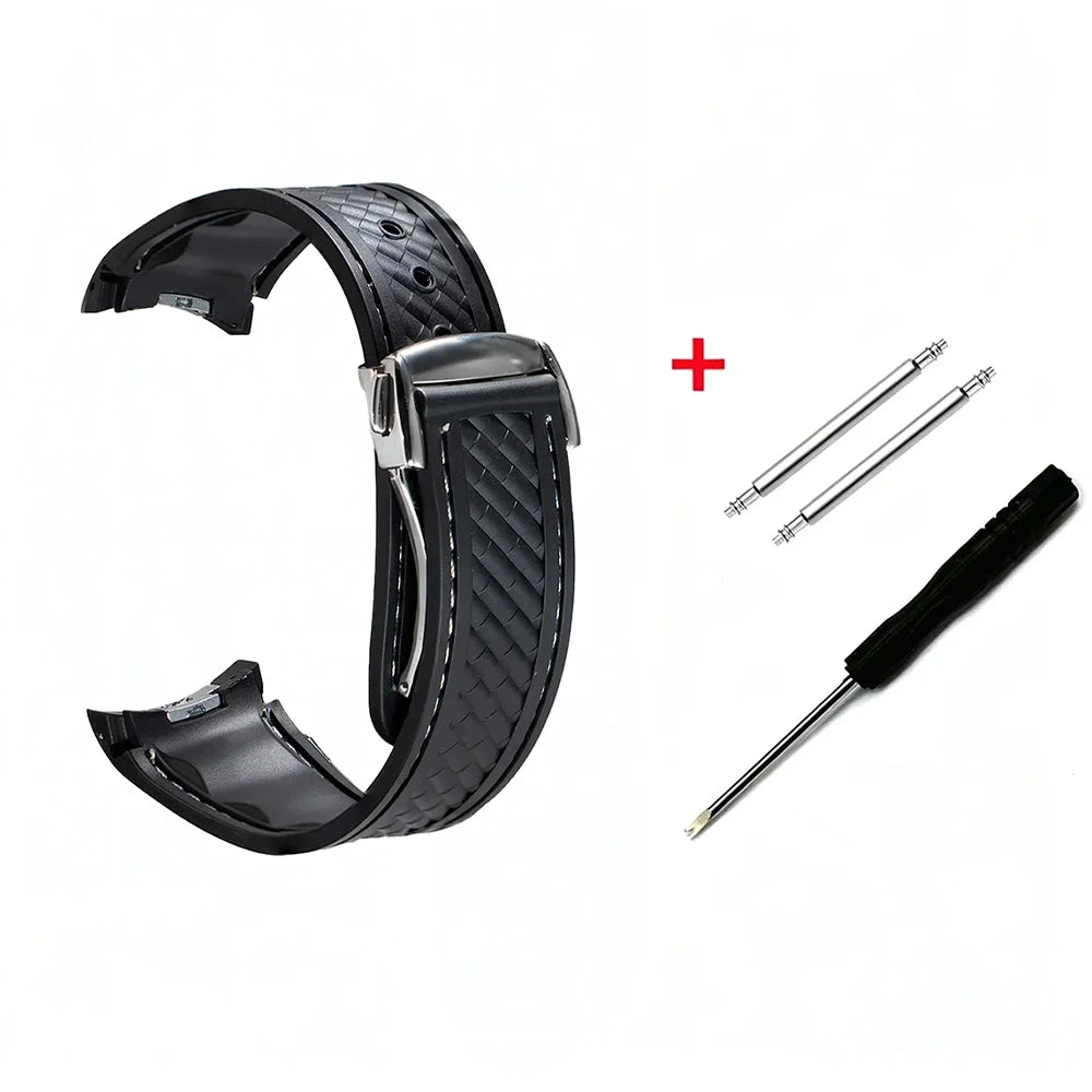 Rubber Watchband For Omega AT150 Seamaster 300 AQUA TERRA Diving watches straps Black Blue Silicone Watch Strap 20mm bracelet Qme BWSS 20MM width band