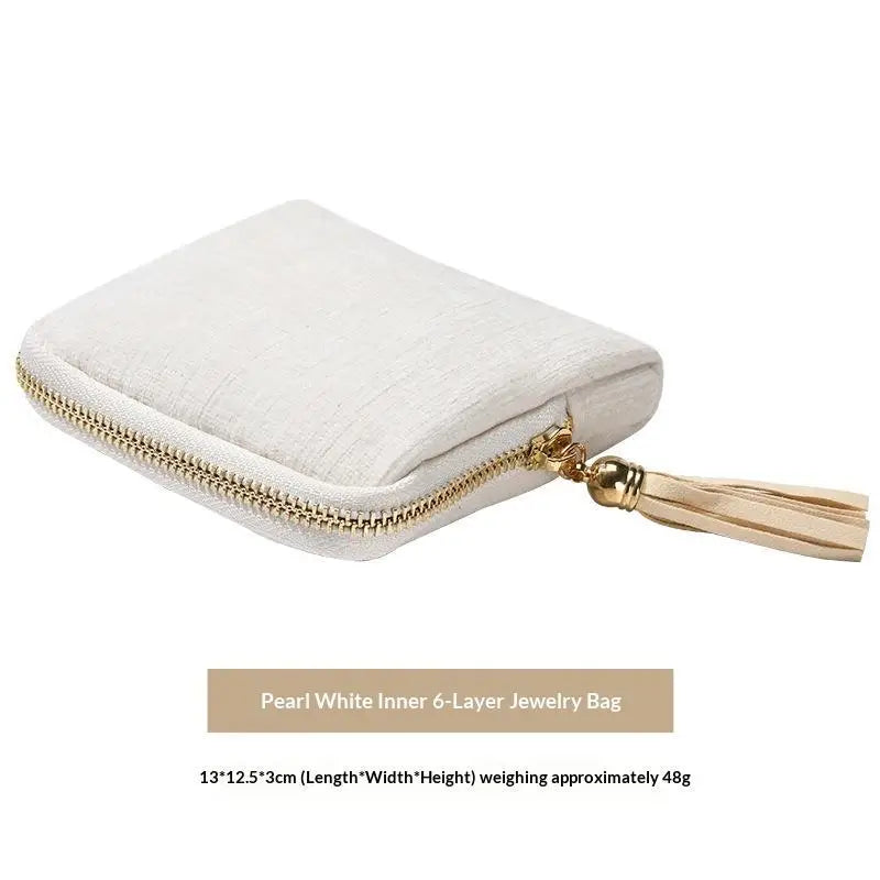 Soft Velvet Portable Jewelry Storage Bag Multi Slots Golden Zipper For Travel Bracelet Earring Necklace Storage Qme A5