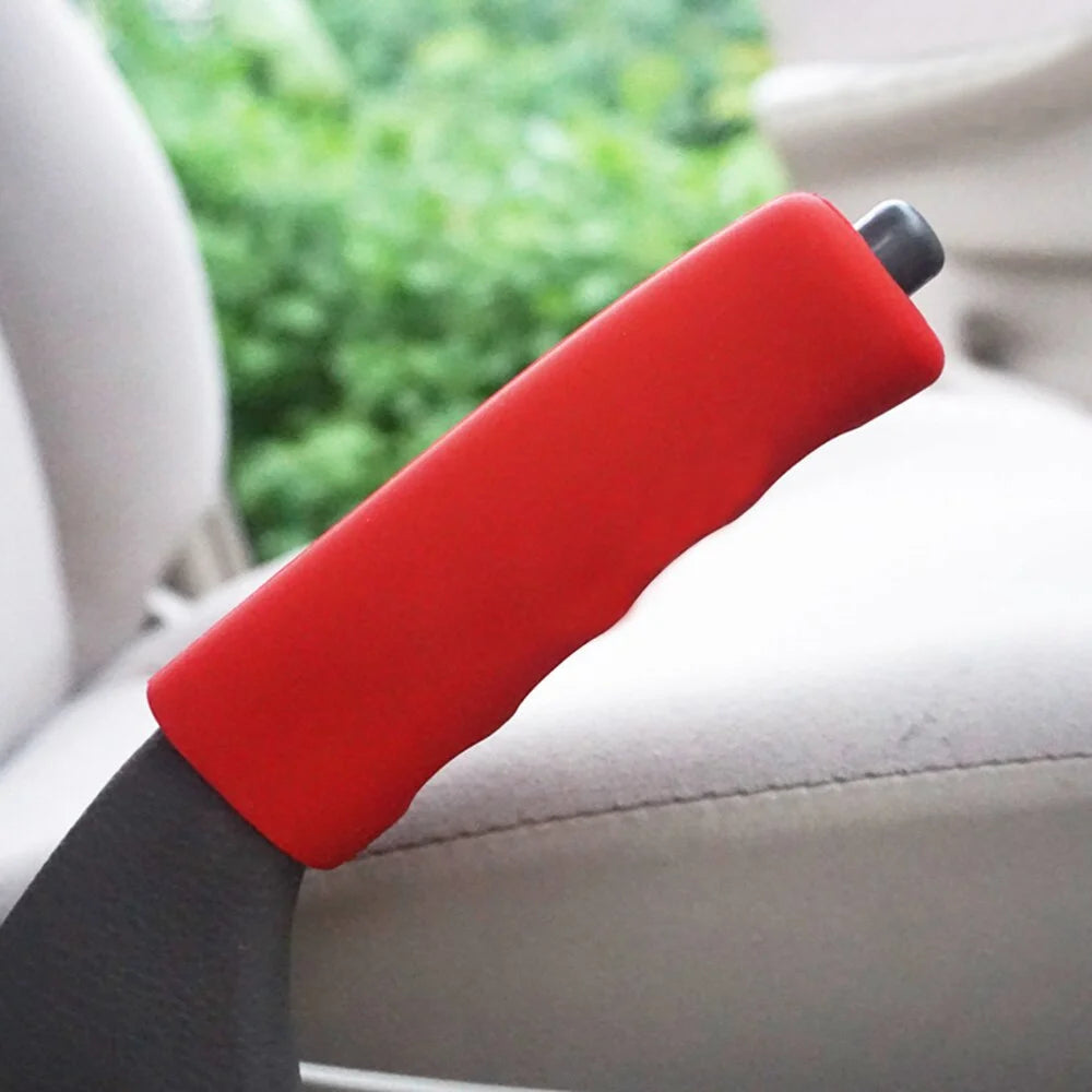 Universal Car Handbrake Cover Silicone Anti-slip Durable Handbrake Sleeve Protective Case Auto Accessories Decorations Qme