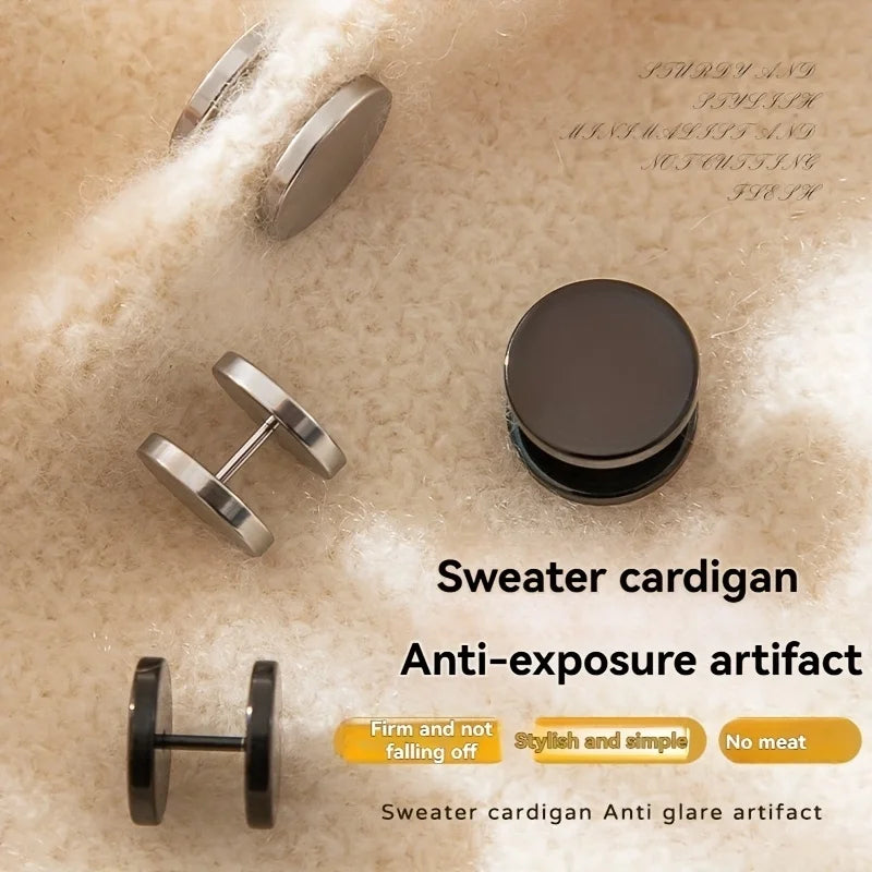 2/6Pcs simple screw buckle - anti-light button, seam-free removable design, suitable for cardigan sweaters, knitted sweaters fix Qme