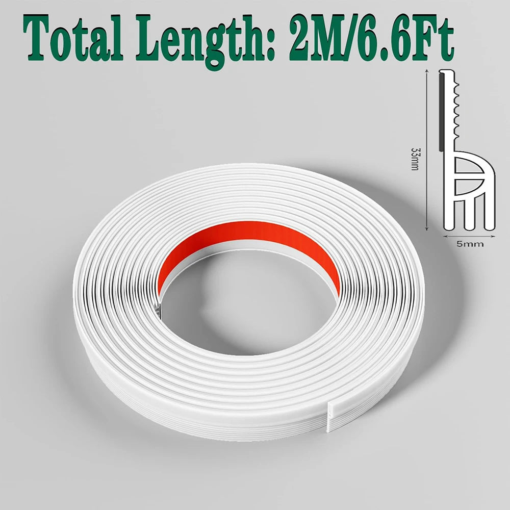 2M-8M Hidden Window Sealing Strip Windproof Dust Insect Prevention Self Adhesive Triple Thickening Door Bottom Weatherstripping Qme
