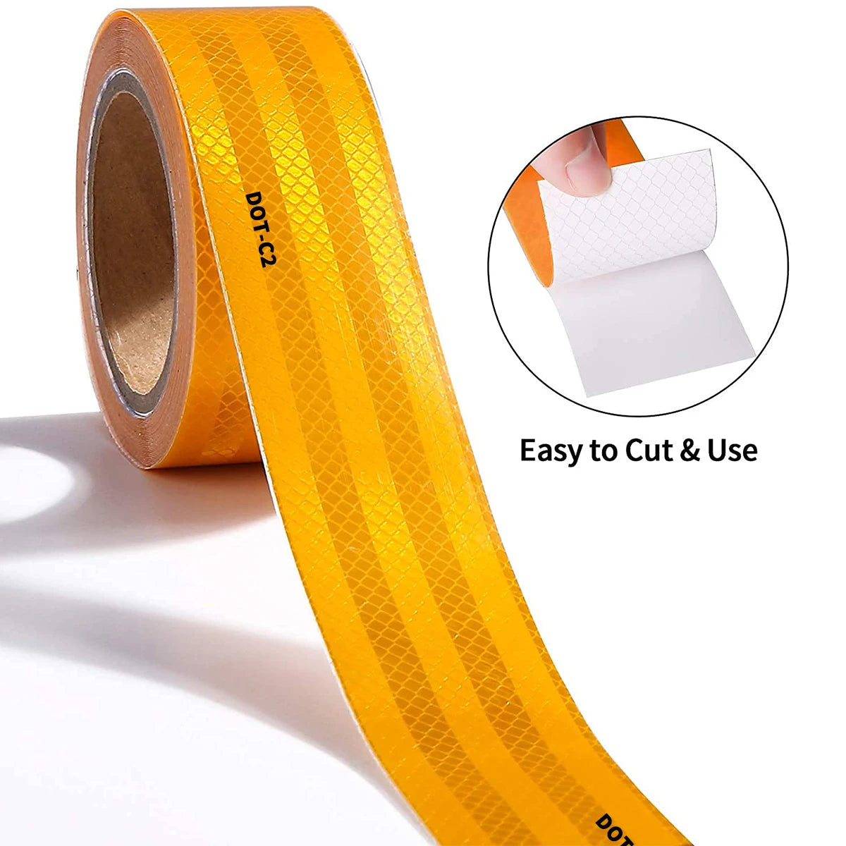 Car Reflective Safety Tape Warning Light Reflector Protective Trucks Auto Motorcycle Safety Mark Reflective Strip Sticker Qme Yellow 3M 50MM
