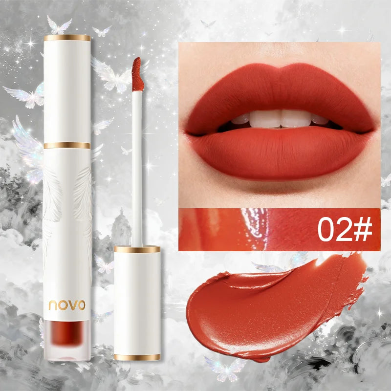 Matte Liquid Lipstick Makeup, Waterproof Non-fading Non-stick Cup, Smooth Misty Finish for Fuller Lips, Rich Color Rendering Qme 02