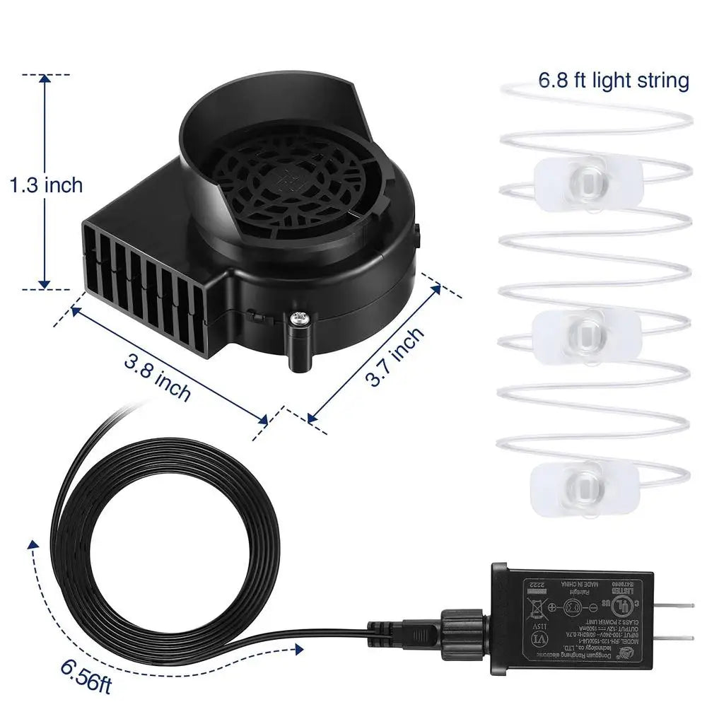 Inflatable Air Blower Fan 12V christmas Inflatables Blower Fan with LED Light String Replacement Decoration Blowing Machine Qme US