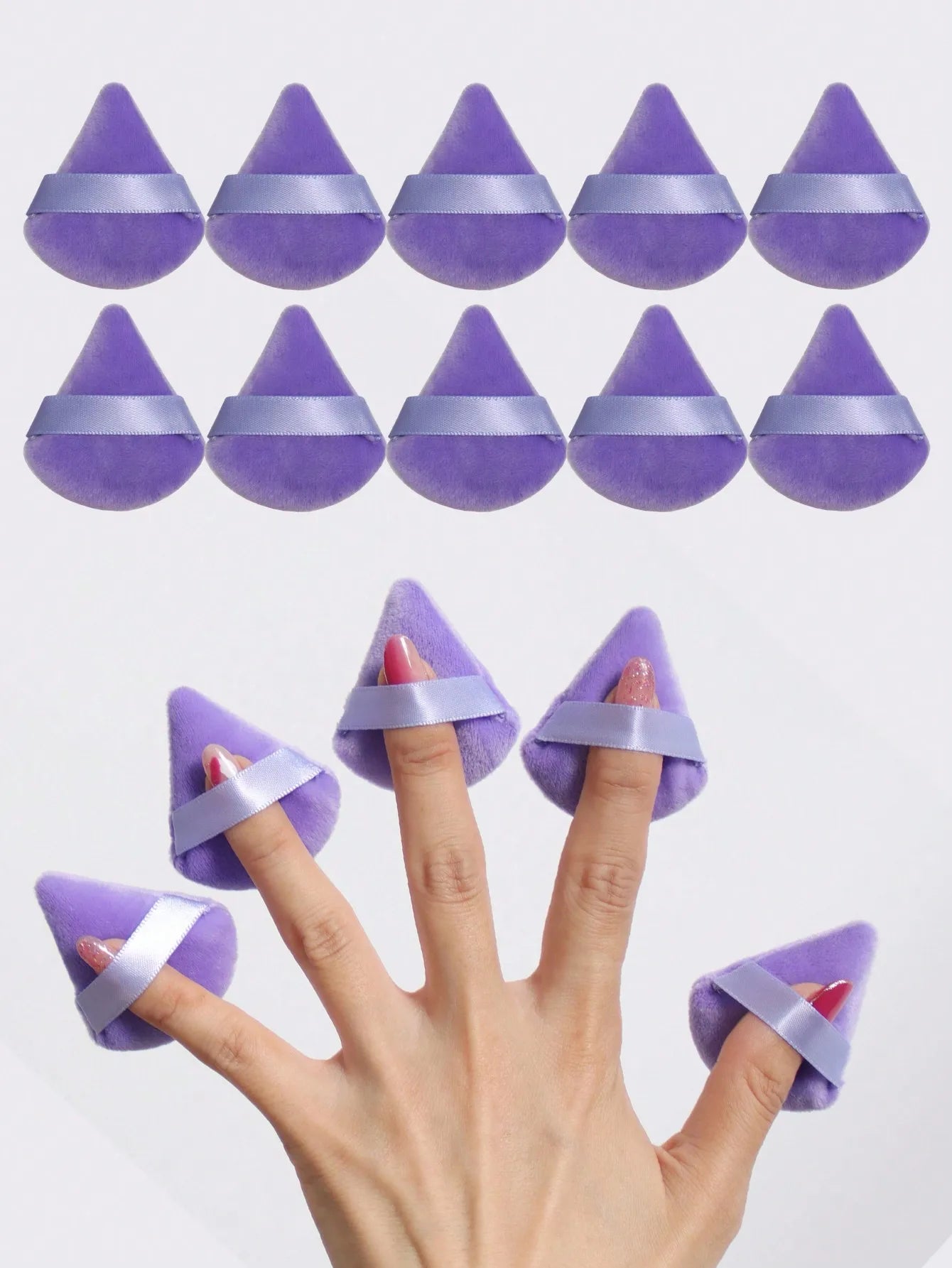 Triangle Shape Velvet Powder Puffs Soft Makeup Blender Sponges Face Qme purple