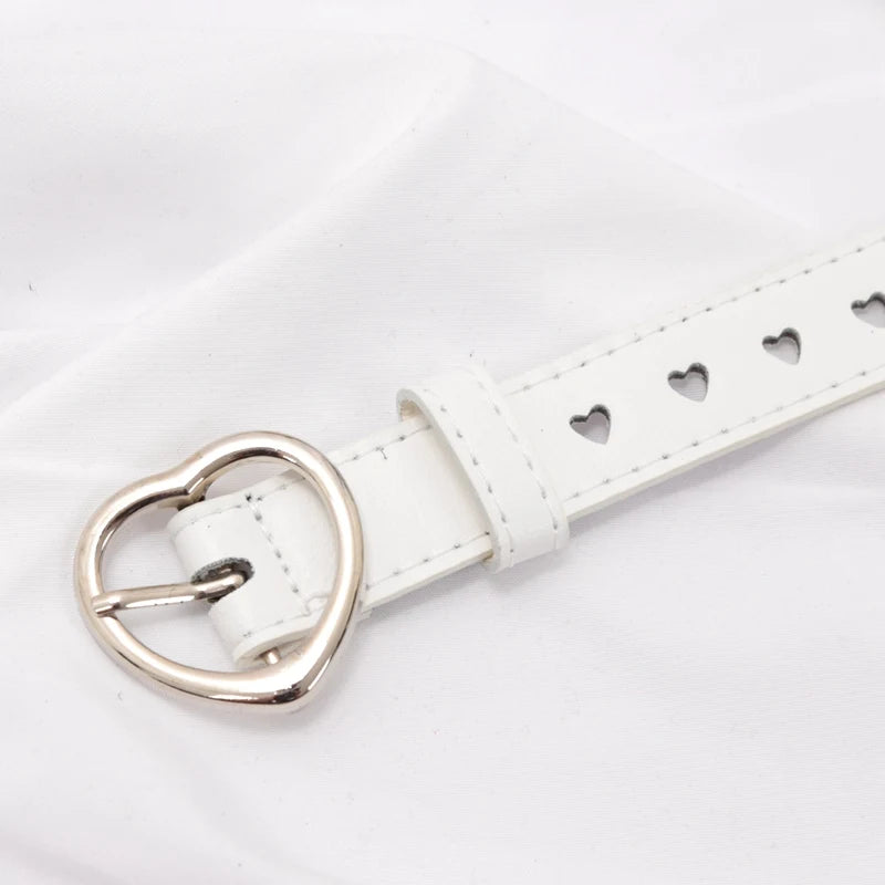 Women PU Leather Belt Hollow Out Loving Heart Ladies Waist Qme A3 100cm China Mainland