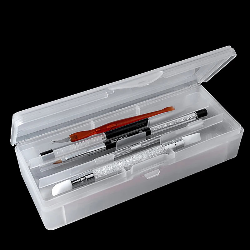Polishing Nail Buffer Files Plastic Container Rectangle Double-layer Qme