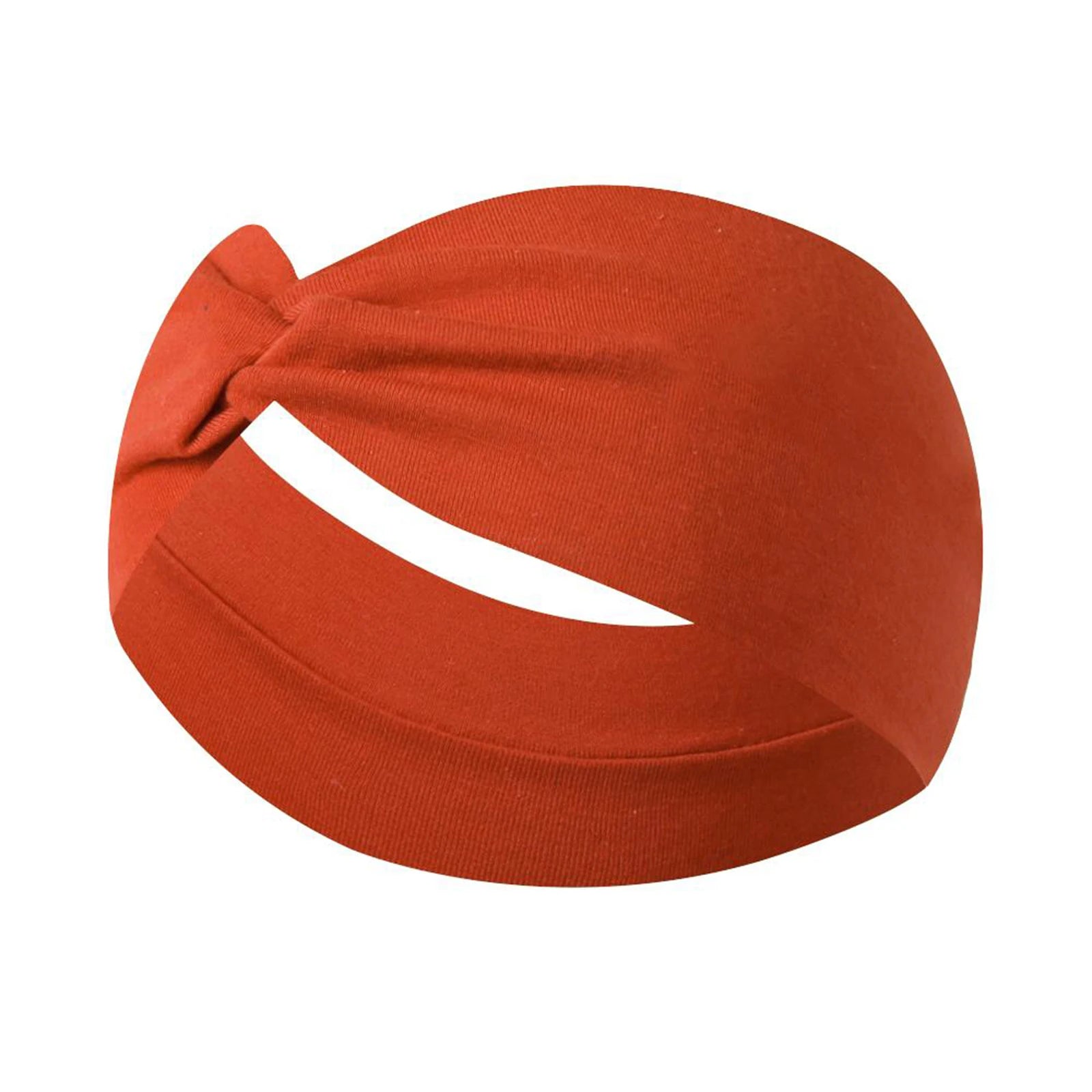 Unisex High Elastic Running Fitness Headband for Sports Yoga Solid Sweatproof Elastic Cotton Headscarf Wash Face Shower Supplies Qme Vermilion