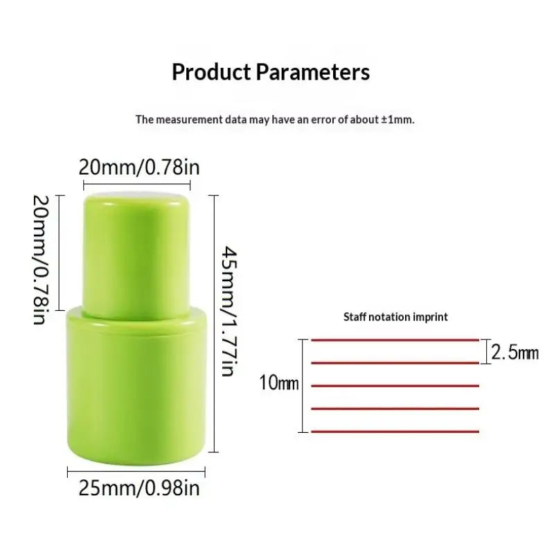 Music Staff Rolling Ink Stamp 5 Line Uniform Pattern Professional Qme