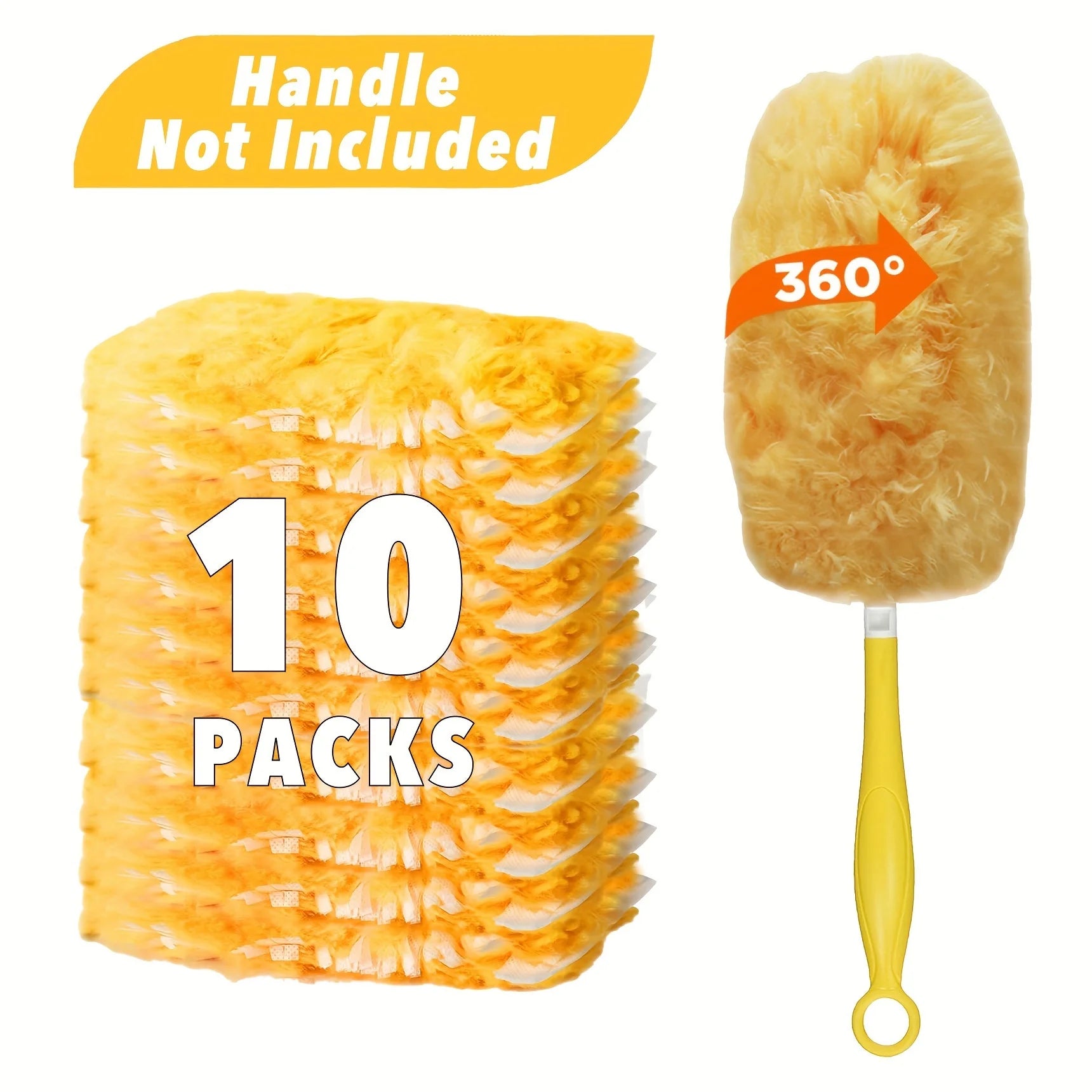 10pcs, Microfiber Multi-Surface Dusters Replacement Heads, Ideal For Ceiling Fans, (handle Not Included), Cleaning Supplies Qme 10pcs