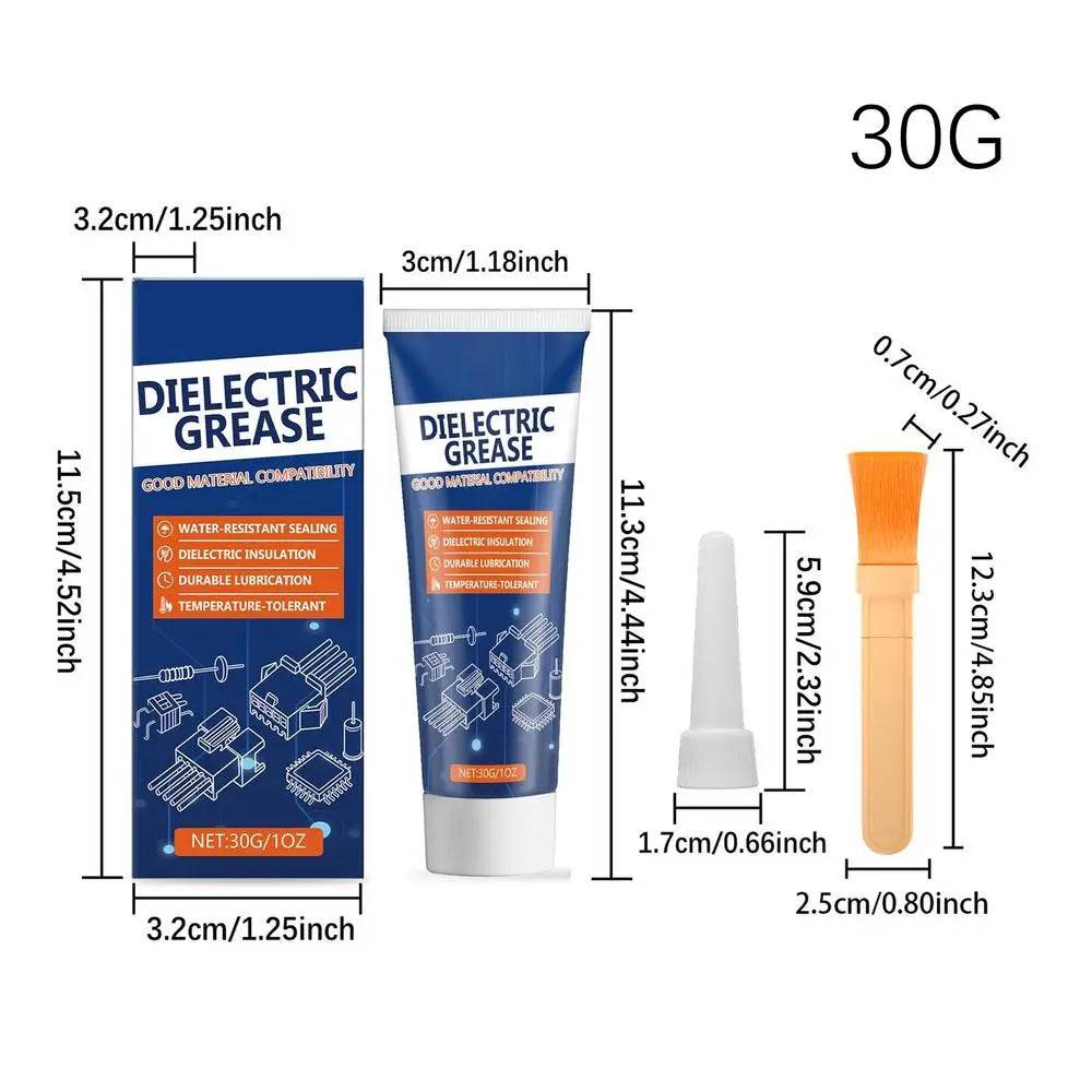 Dielectric Grease High Performance Automotive Lubricant With Brush Automotive Solutions Dielectric Silicone Grease for RV Truck Qme as shown