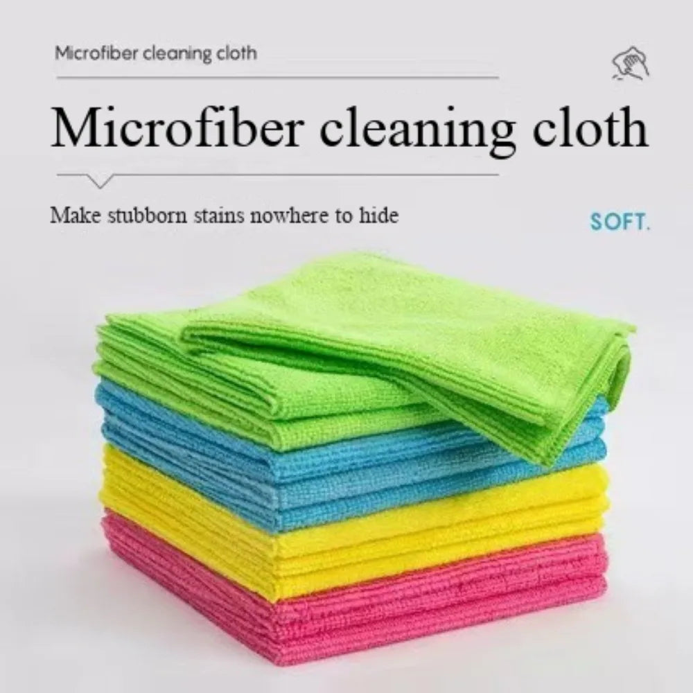 Microfiber Cleaning Cloths 10-30 Pcs Random Color Super Absorbent Lint Free Fast Drying Reusable Towels For House Cleaning Qme