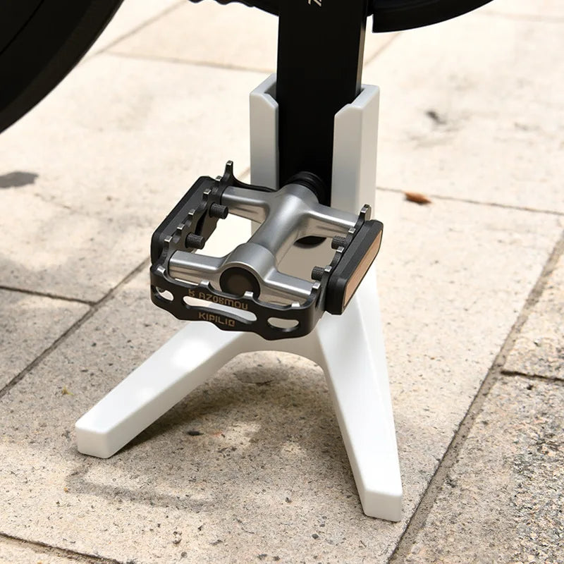 Outdoor Portable Bicycle Road Bike Support Stand Posing Magic Tool Qme WHITE