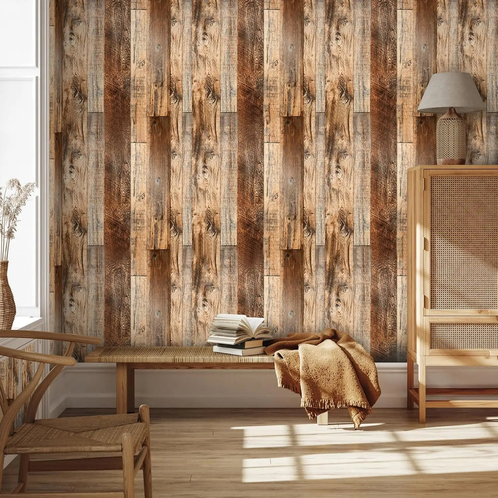 Brown Wood Wallpaper Peel Stick Shiplap Self Adhesive Contact Paper Qme
