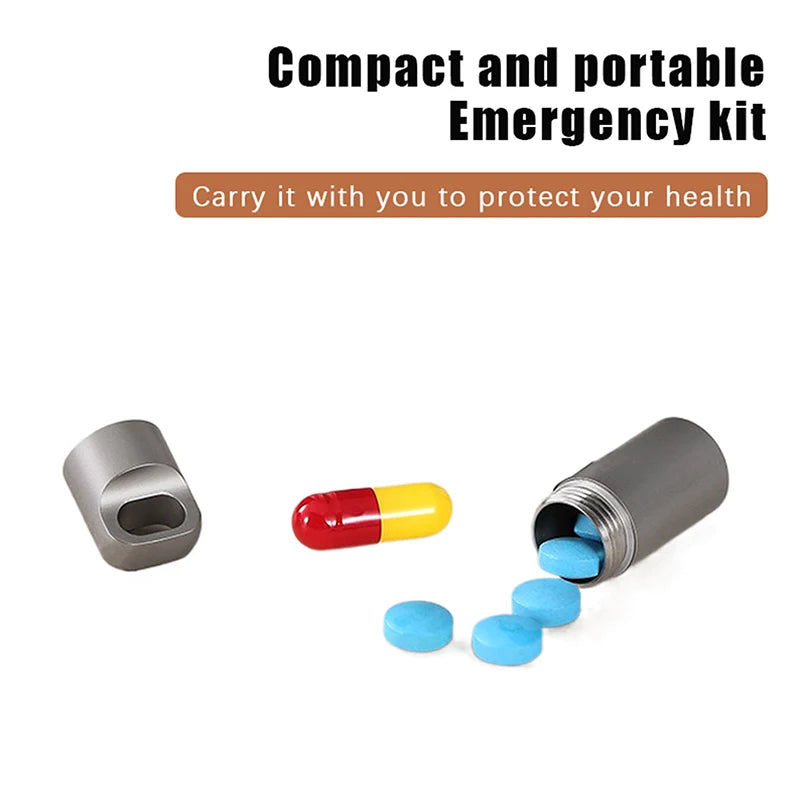 Portable Waterproof Metal Capsule Box Mini Medicine Holder Stainless Qme