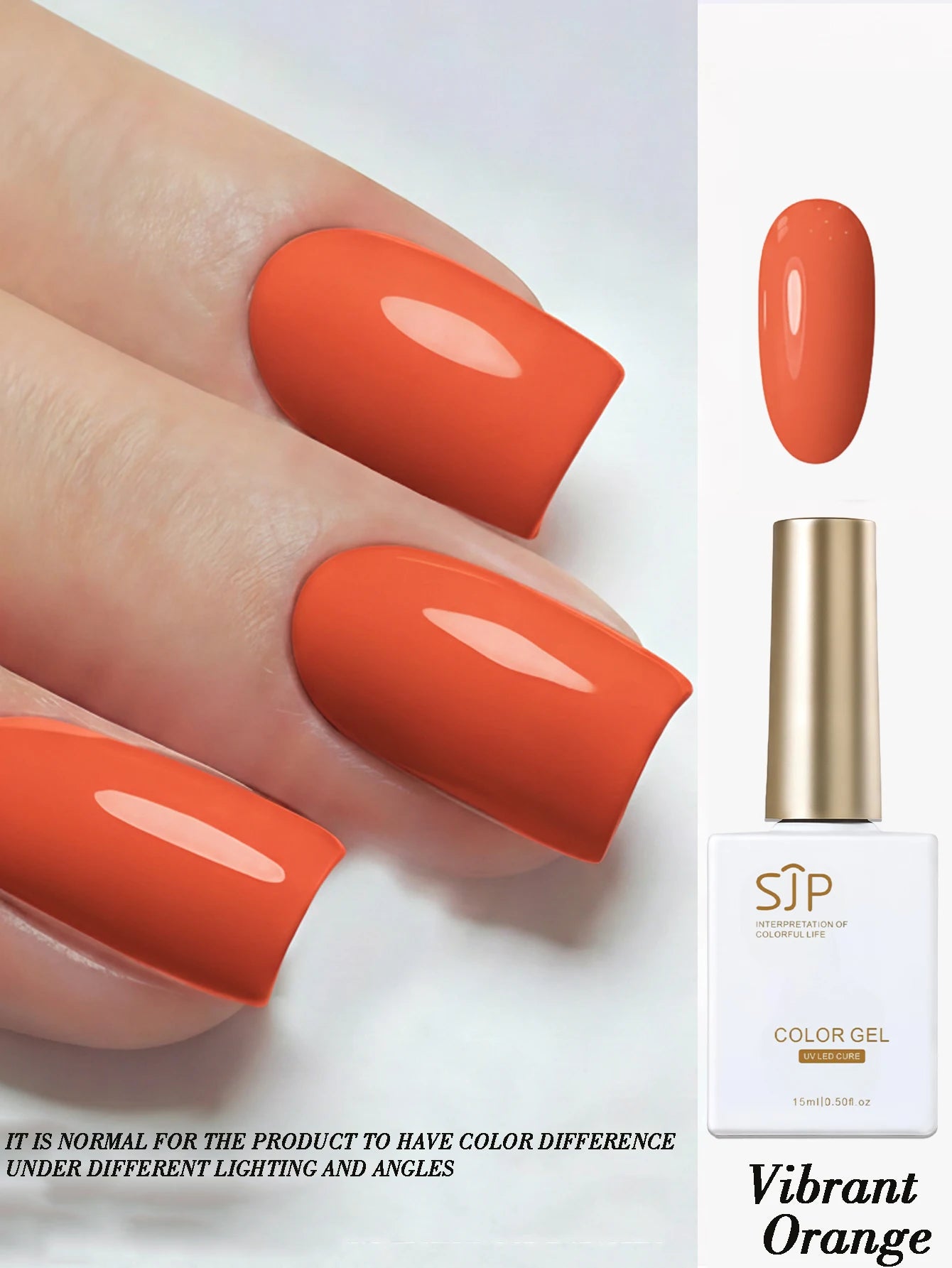Gel Nail Polish Purple Pink Glitter Semi Permanent Soak Off UV LED Qme Vibrant Orange