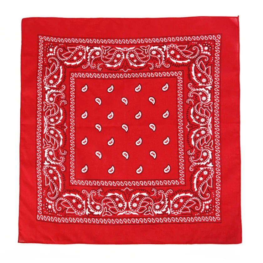 Fashion Hip Hop Bandana Kerchief Unisex Black Hair Band Neck Scarf Qme Red 55CM-55CM
