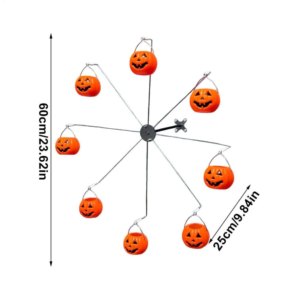 Birds Feeders For Outside Bird Windmill Feeder With 8 Pumpkin Buckets Birdwatching Halloween Pumpkin Decor For Outside Garden Qme