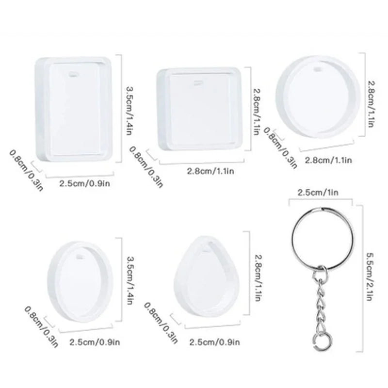 DIY Keychain Pendant Casting Silicone Mould Keyrings Art Crafts Qme