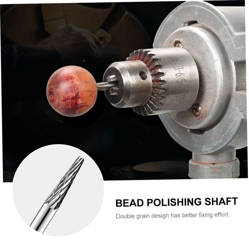 A02F-3-Piece Bead Polishing Drill Rod, Steel Construction With Cylindrical Grind And Fixed Needles Qme