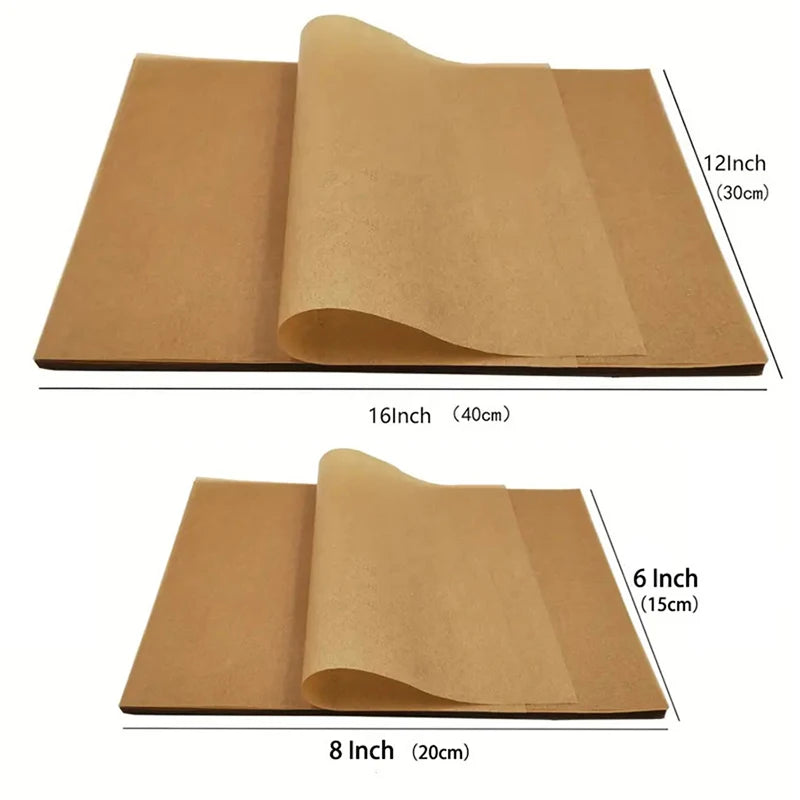 50/100Pcs Parchment Paper Baking Sheets Non-Stick Precut Baking Parchment Baking Paper Will Not Curl Burn Wax Paper. Qme
