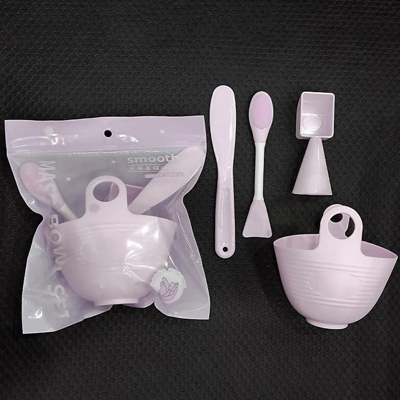 3 Silicone Mask Brushes Bowl Measuring Cup DIY Powder Seaweed Tools Qme 4pcs