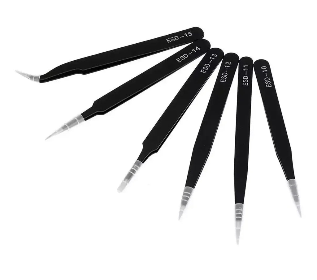 Antistatic Stainless Steel Tweezers Precision Maintenance Industrial Qme