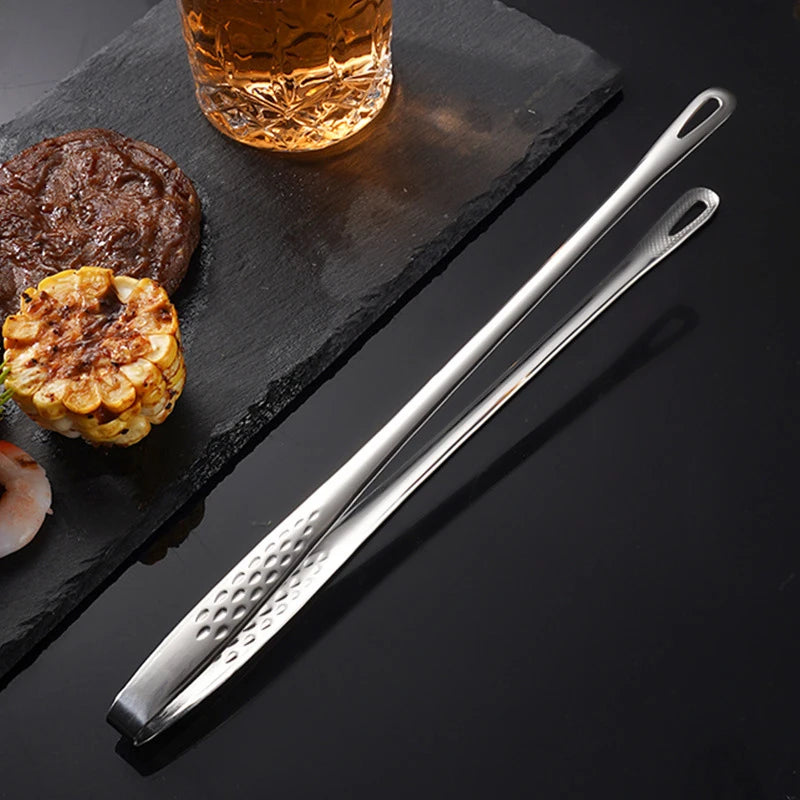 2Pcs Kitchen Tongs Barbecue Grill Tongs Stainless Steel Cooking Tweezers Food Meat Tongs Clip BBQ Tools Kitchen Gadgets. Qme