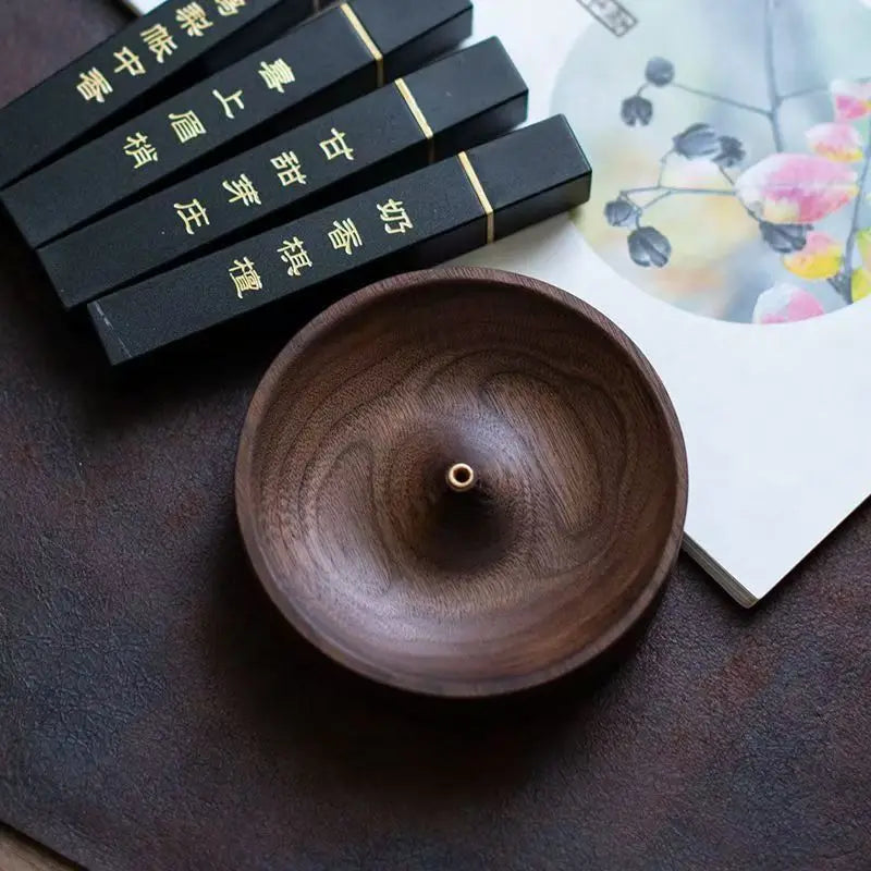 Solid Wood Incense Burner Ebony Acacia Scented Saucer Chinese Home Qme