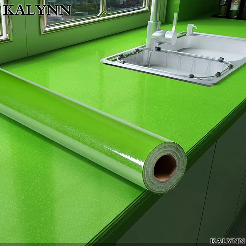 Shiny Green DIY Decorative Film PVC Self Adhesive Wall Paper Qme