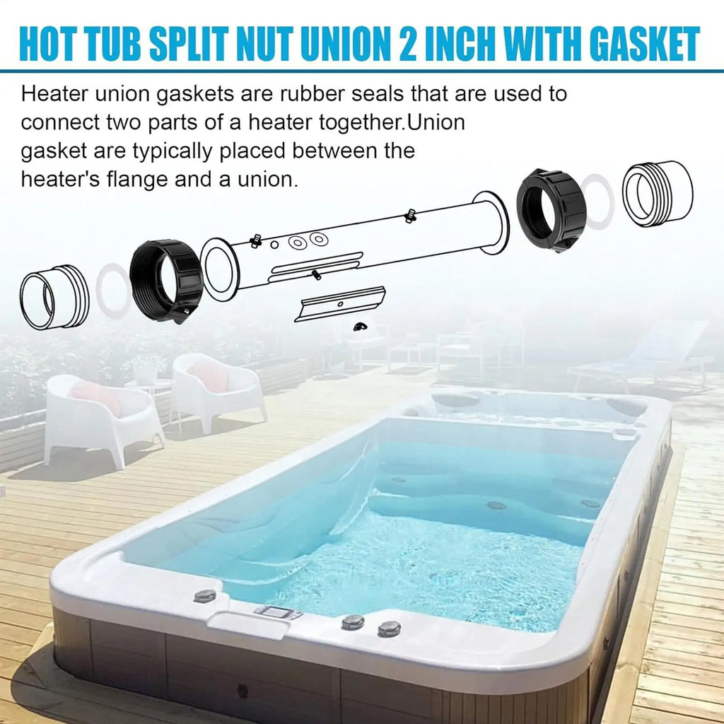 Spa Heater Split Nut 2 Inch Hot Tub Plumbing Parts Leakproof Replacement Parts For Water Leak Repair Homeowners Professionals Qme