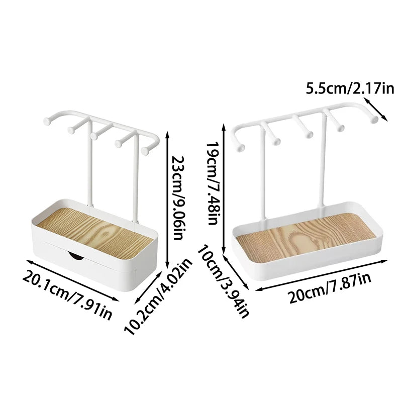 Jewelry Storage Rack Wooden Base Bracelet Rings Holder Fashion Qme
