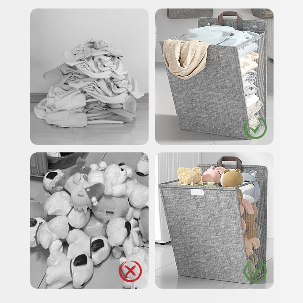 Wall Mounted Laundry Basket Large Capacity Dirty Clothes Storage Bag Space Saving Foldable Hamper for Dormitory Home Travel Qme