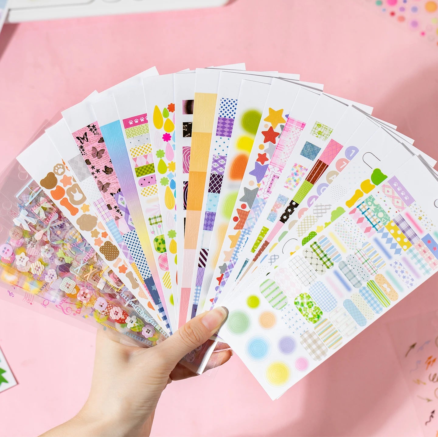 30/60 Pcs Cartoon Die-Cutting Sticker Book Kit Multi-Material Scrapbooking Decor Journal Supplies Aesthetics Stationery Qme