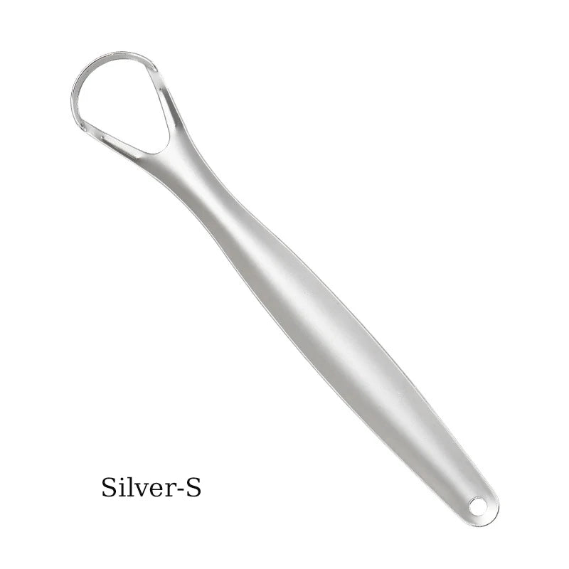 Stainless Steel Tongue Scraper Cleaner Fresh Breath Cleaning Coated Qme Silver-S China Mainland