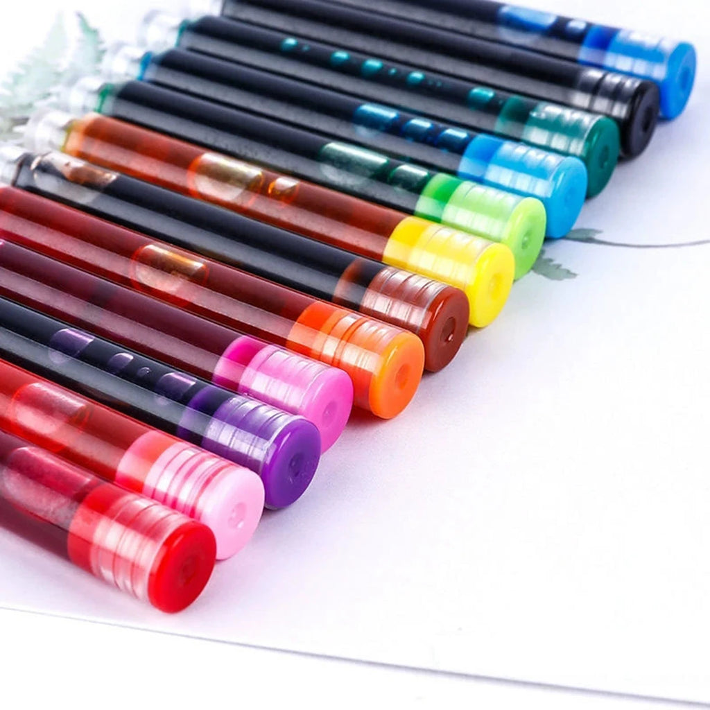36-100Pcs Colorful Ink Sac Refill Set, 3.4mm Black Blue Red Pen Cartridges for Smooth Writing School & Office Supplies Qme