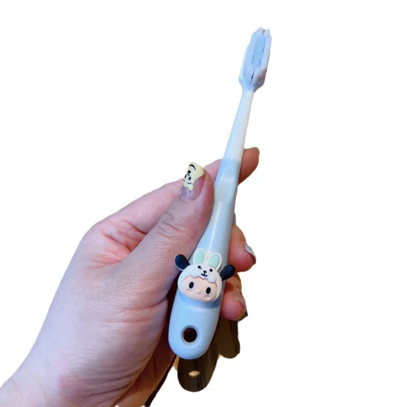 Hello Kitty Kuromi Cartoon Toothbrush Cute Student Soft Bristles Qme
