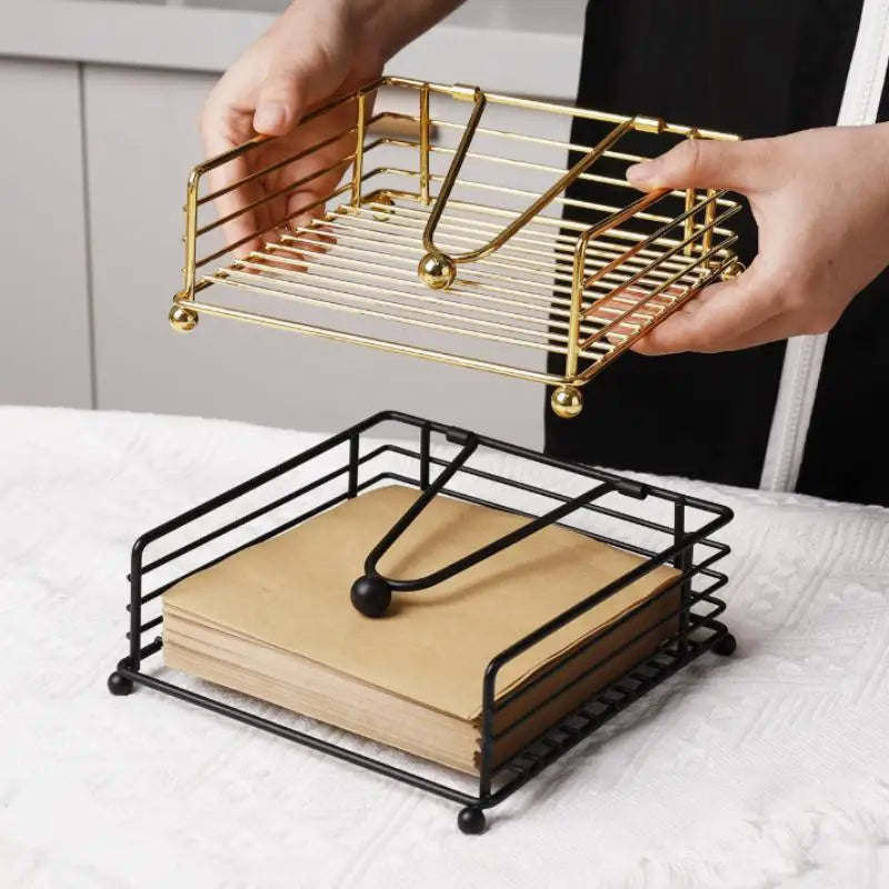 Cartoon Pattern Napkin Holder Paper Drawer Storage Bracket Organizer Qme