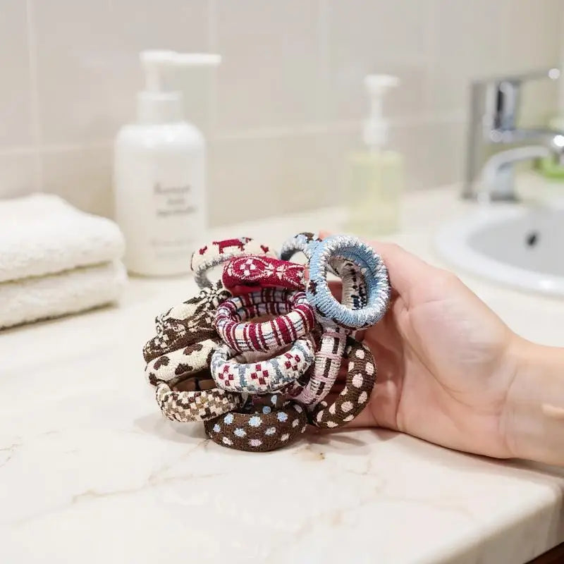 Elastic Hair Ropes Ethnic Pattern Hairband Women Ponytail Holder Qme