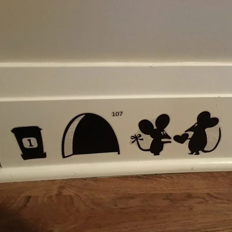Wall Cute Decoration Black Cartoon Mouse Love Heart Vinyl Art Sticker Qme