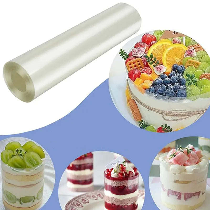 10M Transparent Acetate Cake Collar Roll Mousse Cake Edge Liner Thick Baking Tool for Chocolate Cake & Desserts Qme