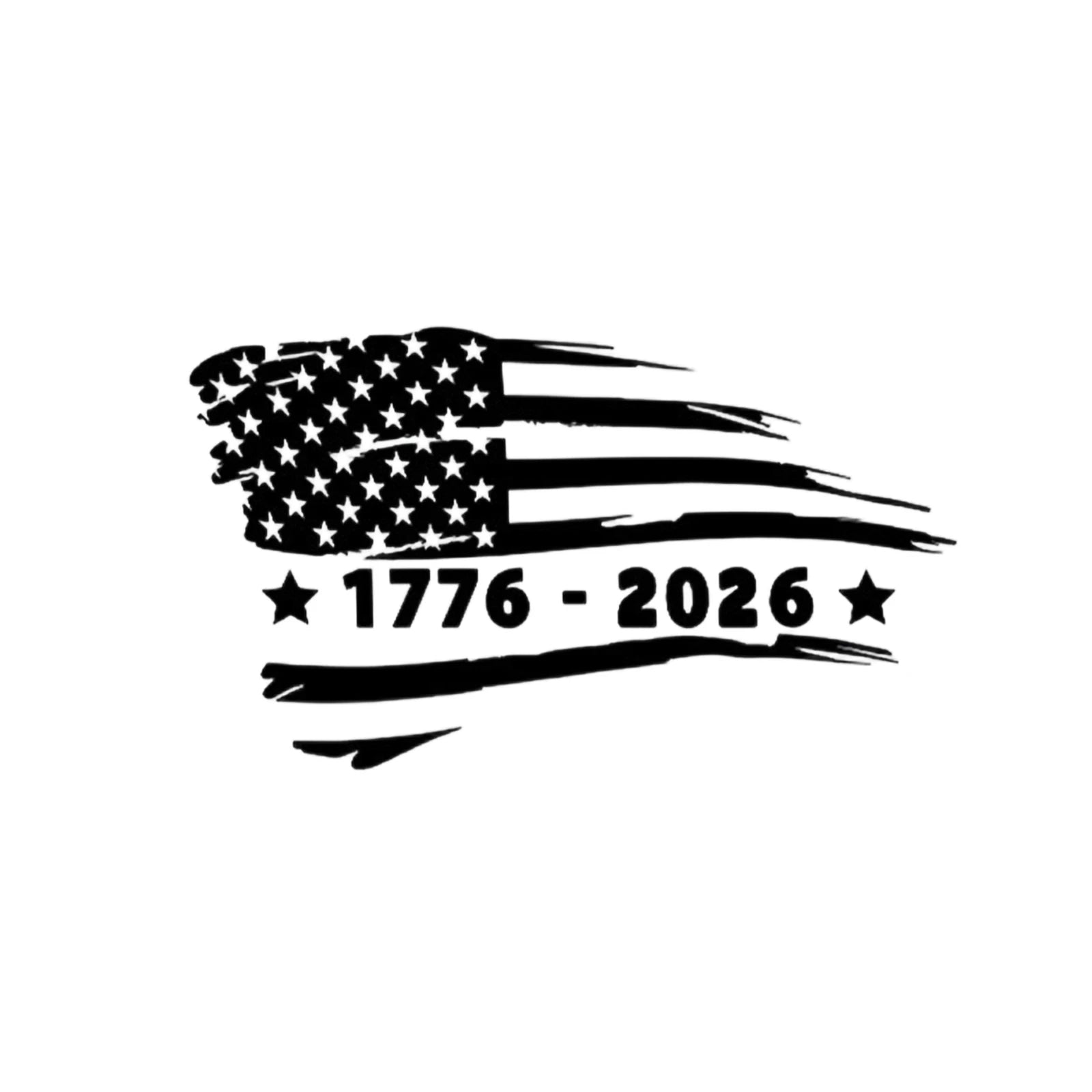 0 YeUSA Independence Day 250th Anniversary Flag Background Car Decals (1776-2026) Holiday Party Decorative Home Flat Stickers Qme Black One Size