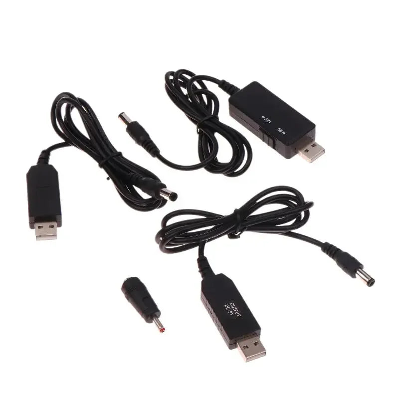 DC 5V 12V USB Cable Boost Converter Step-up Cord Wifi Router Modem Qme