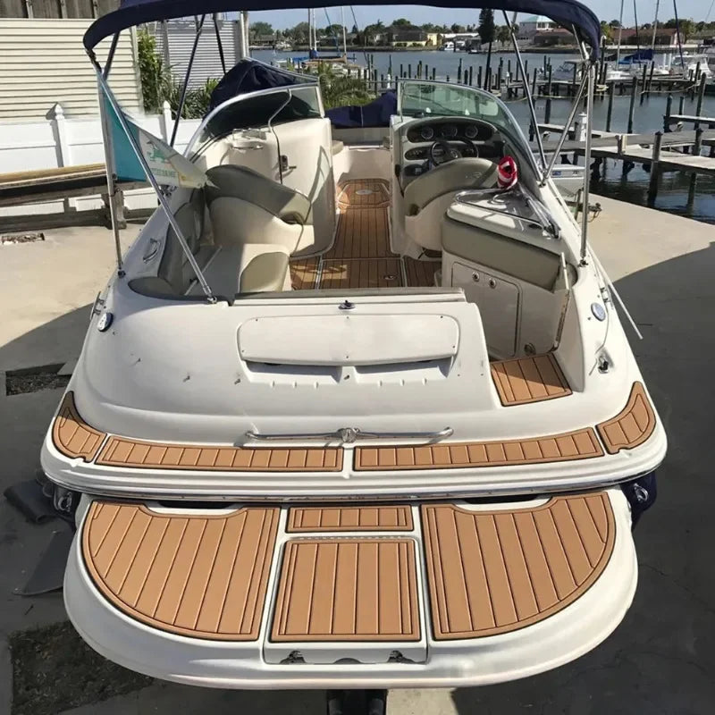 2.4m Self-Adhesive EVA Foam Boat Marine Flooring Faux Teak Decking Sheet Striped Yacht Mat 8 Styles Brown Gray Gold Black Qme