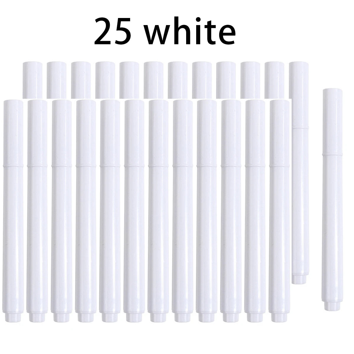 3-25Pcs/Set White/Colors Liquid Chalk Erasable Pen Marker For Glass Windows Electronic Blackboard Chalkboard Whiteboard Marker Qme 25 white