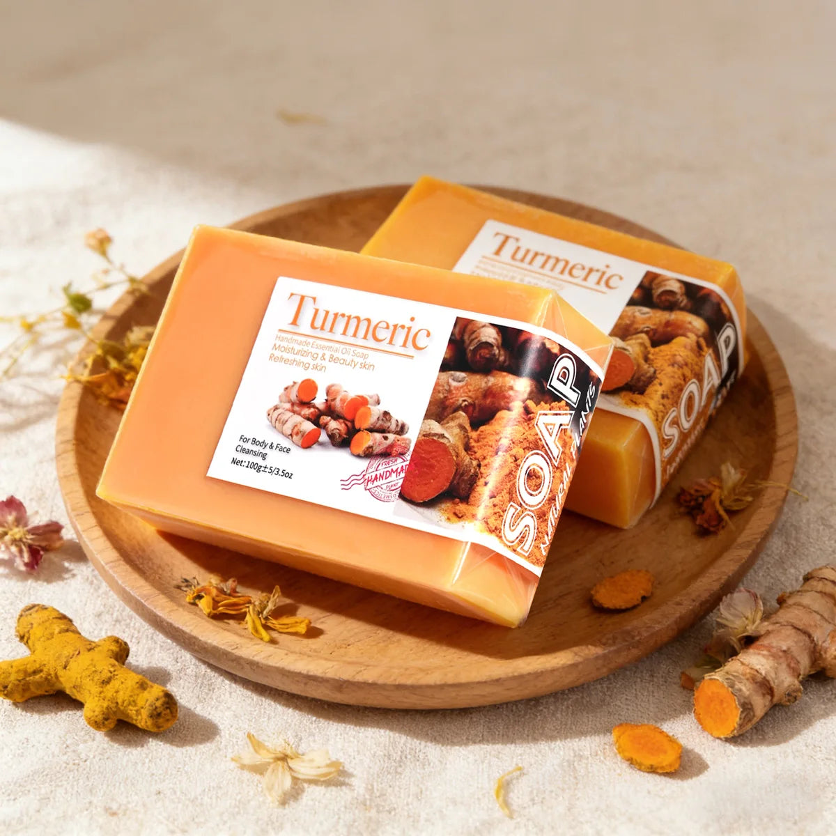 100 Natural Organic Tumeric Skin Whitening Anti Acne Handmade Care Qme