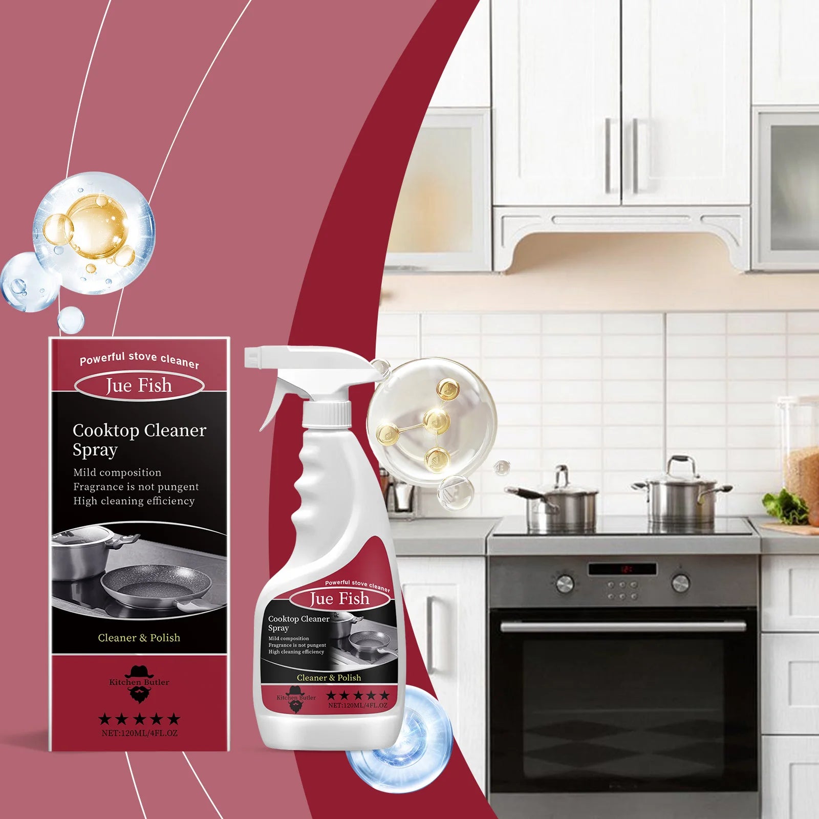 Powerful Cooker Foam Cleaner Quickly Dissolve Grease Eliminate Odors Remove Black Scale for Kitchenware Heavy Oil Cleaner Spray Qme