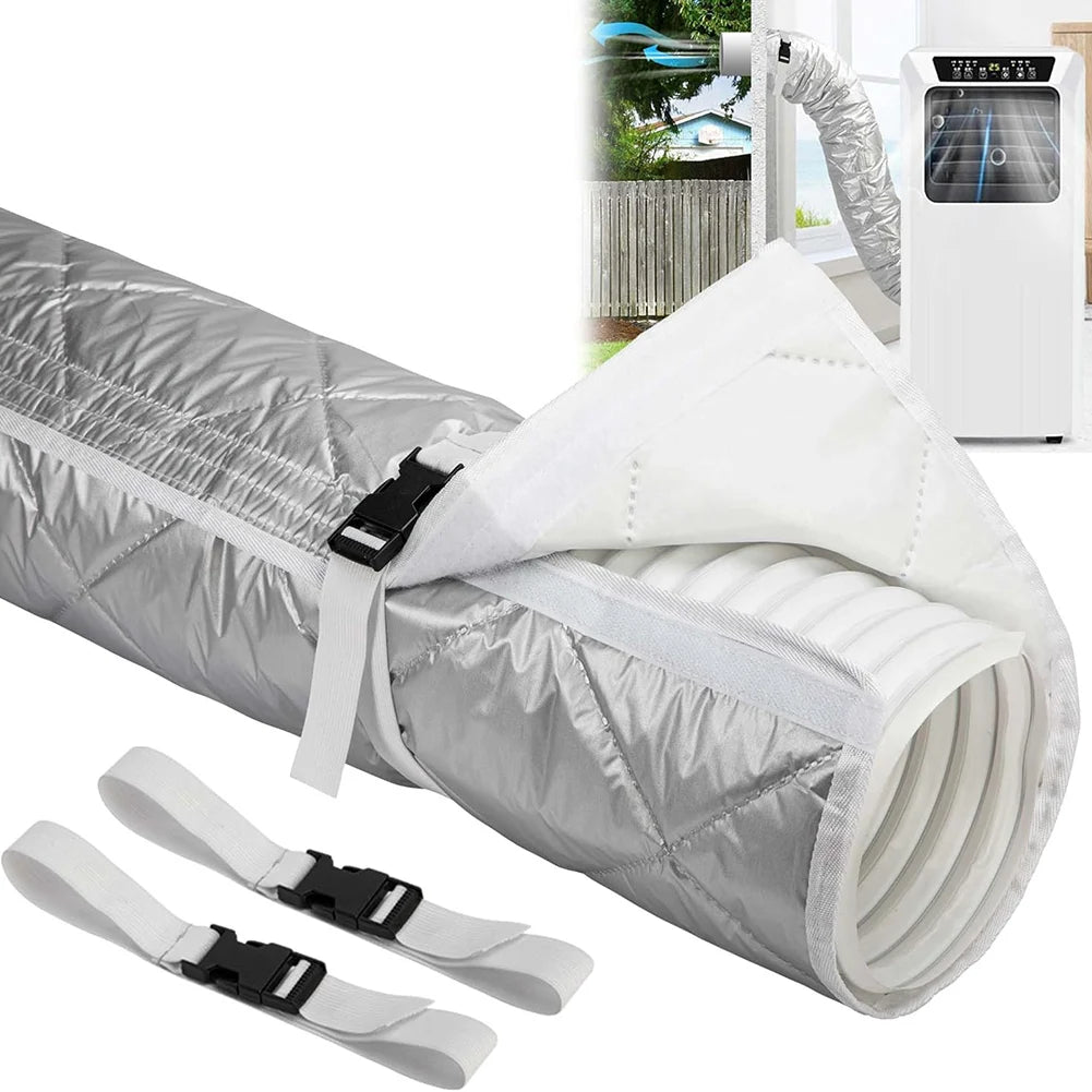 Adjustable Elastic Strap Hose Cover Air Conditioner Portable AC Cover Air Conditioner Hose Cover Accessories Qme Default Title