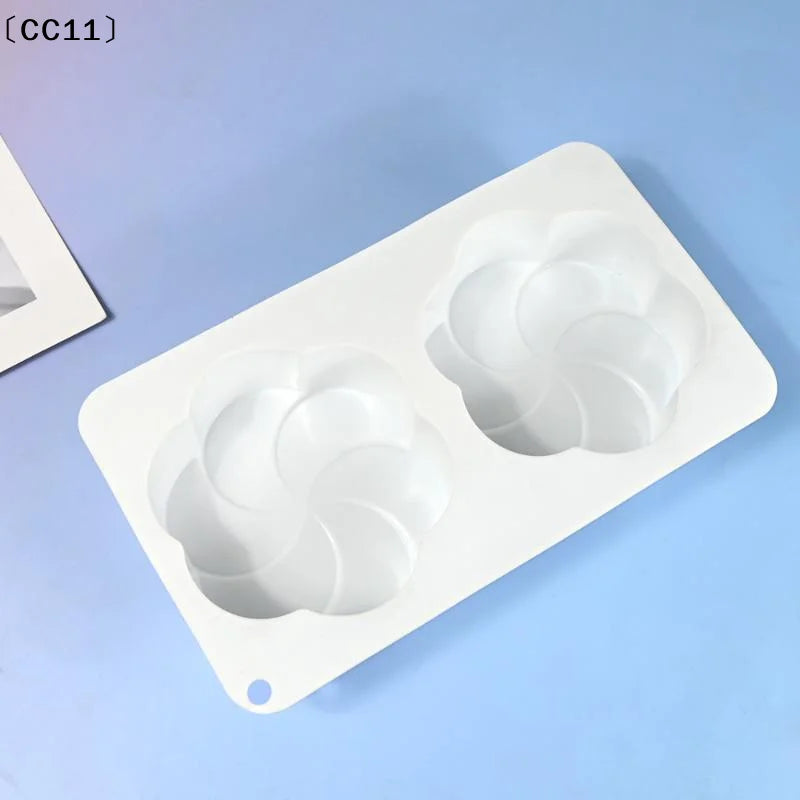 Fan-shaped Flower Silicone Molds Pudding Chocolate Mousse Mould Qme