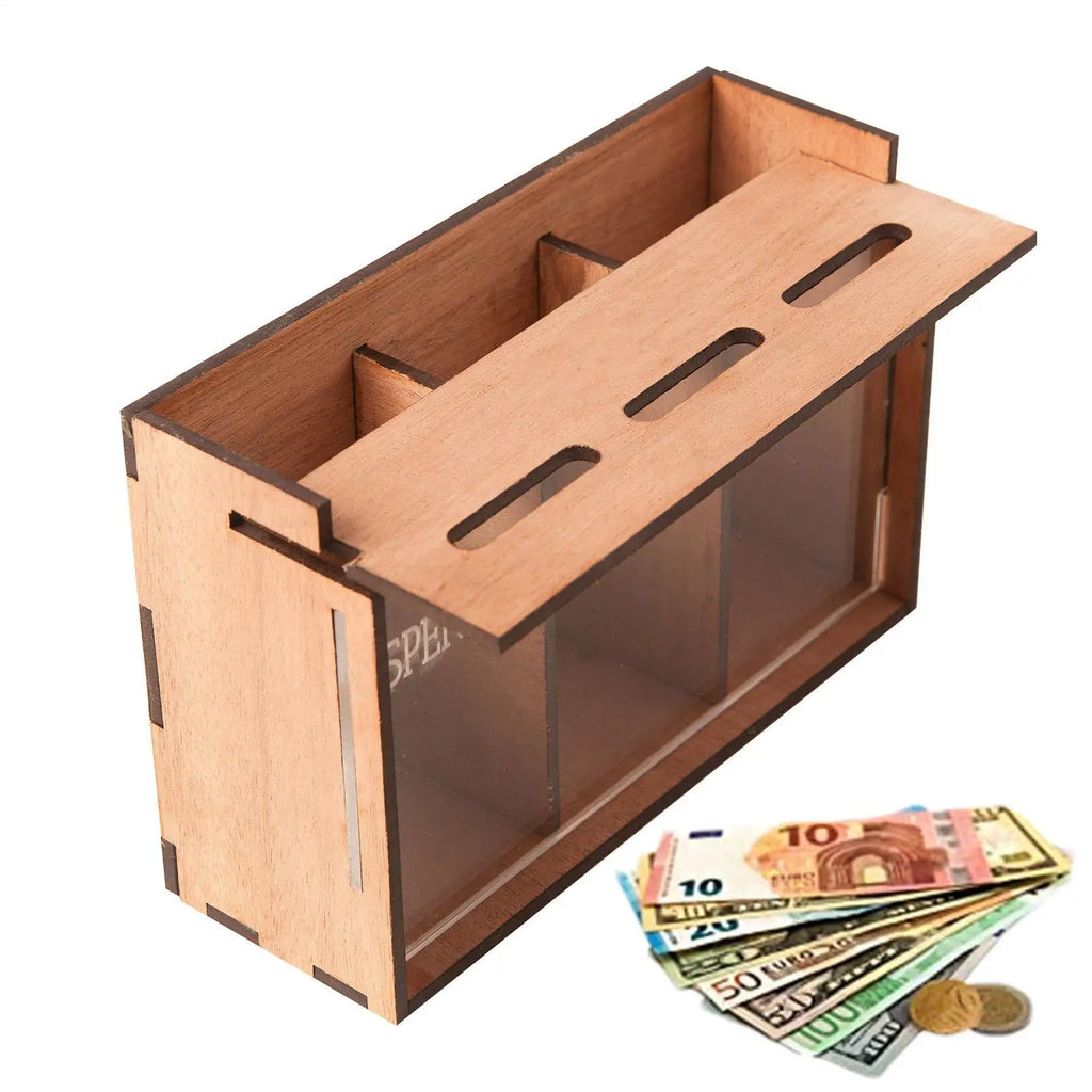 Money Saver for Cash Removable Wooden Coin Bank with Compartments Money Storage Organizer for Home Decoration Coin Banks Qme